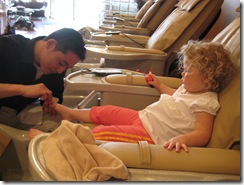 Mallory getting a pedicure